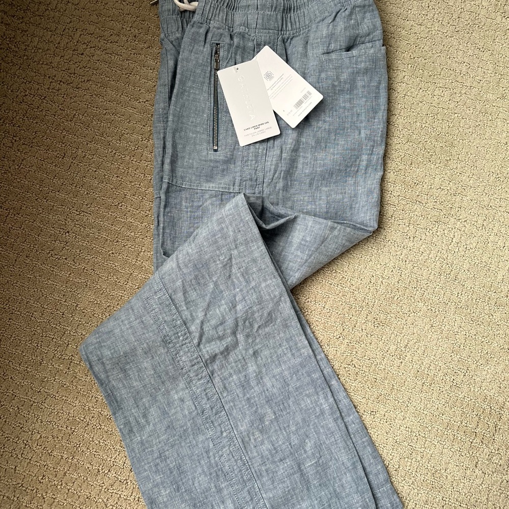 Athleta Cabo linen wide leg pant